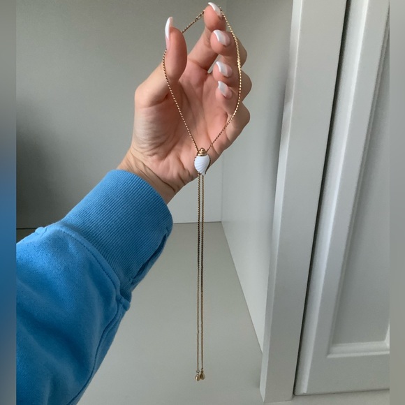 Vintage 1980’S AVON Lariat 26” Adjustable long Shell Gold Necklace BRAND NEW - Picture 7 of 11